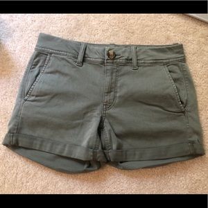 Army green jean shorts